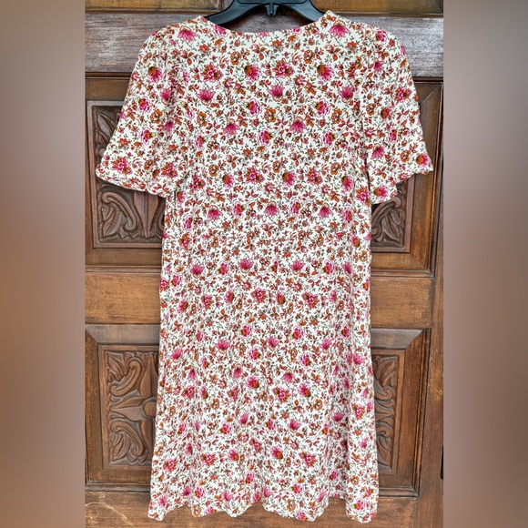 Old Navy Floral V-Neck Short Sleeve Button Down Dress. Size Medium. EUC. - Picture 3 of 8
